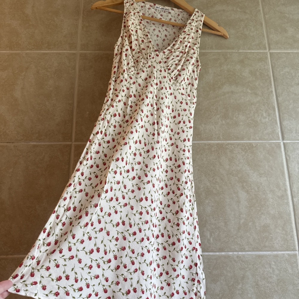 Reformation Calix Ivory Madison Floral Mini Dress Size Small Fairy Coquette Grad - Picture 3 of 16